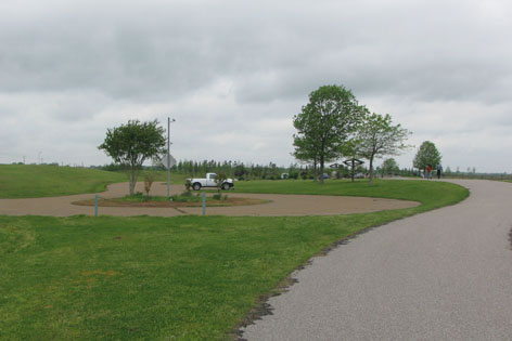 Roundabout at the end of the south shore drive