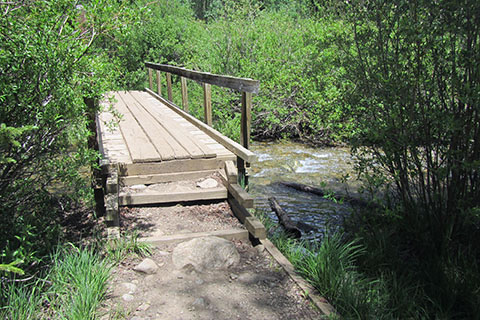 Bridge crossing creek on the Colorado Trail - near the trailhead kiosk