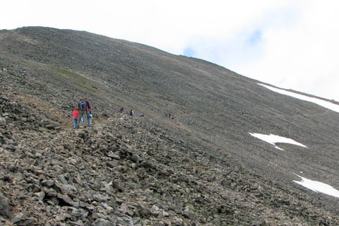 Trail crossing Grays Peak North Slope above the Tower
