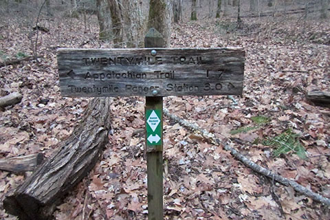 Proctor Field Gap trail sign