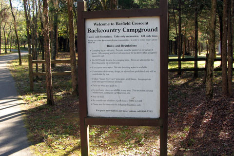 Sign to campground