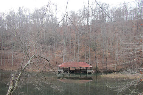 boathouse across the lake