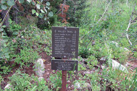 Valley Trail junction sign