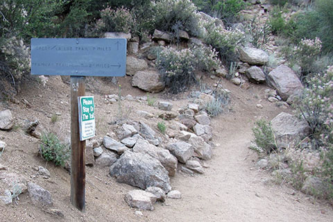 .90 Mileage post at the La Luz and Tram Trail junction