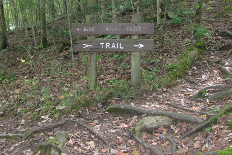 Blue Hole Falls Sign